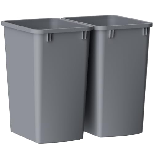Lightweight and Durable Slim Trash Can (Grey / 2PACK)