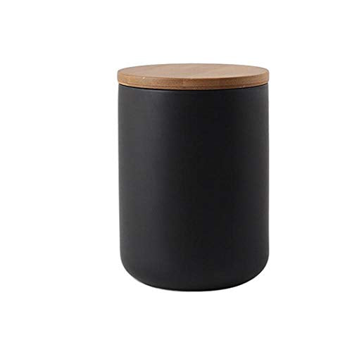 Food Storage Jar Ceramic Canisters With Airtight Seal Lid 27oz (Black(M:27oz/800ml))