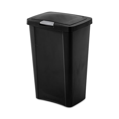 TouchTop Plastic Wastebasket (16 Pack / Black)