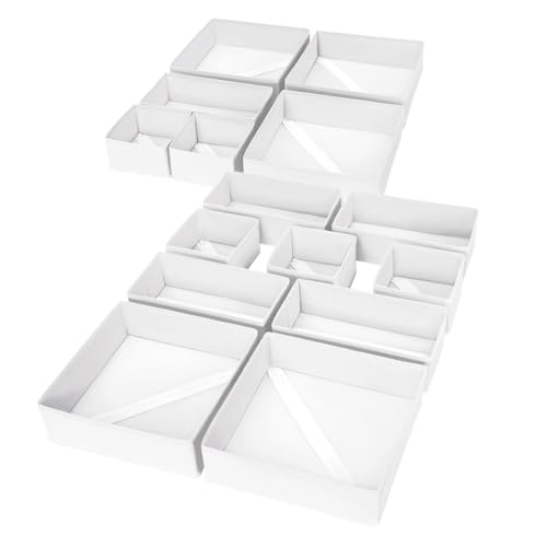 Drawer Organizer Clothes (White / 15 Pack)