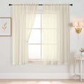 Cream Sheer Curtains 63 Inch Length 2 Panels (42"W x 63"L (Pack of 2) / Cream)