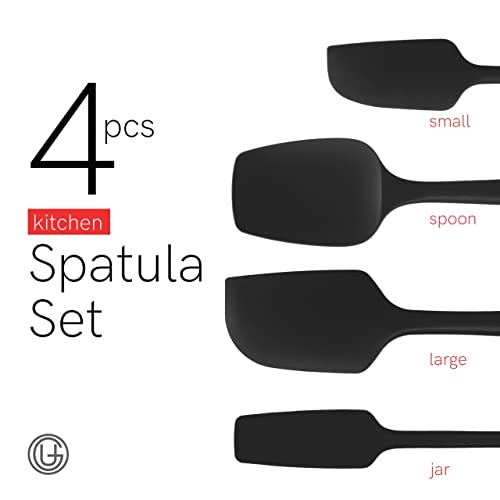 Silicone Spatula Set 600°F (4 Piece Set / Black)