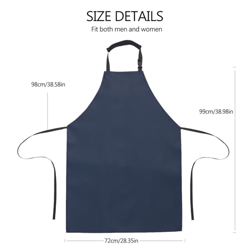 2 Pack Waterproof Dishwasher Rubber Adjustable Blue Apron (Blue)