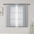 Light Grey Sheer Curtains for Bedroom Living Room 45 Inch Length 2 Panels (Light Grey / 42"W x 45"L (Pack of 2))