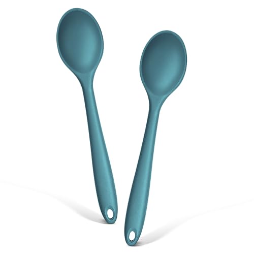 Silicone Cooking Spoon Set of 2 (Blue)