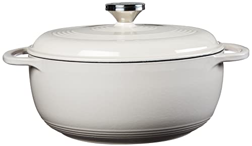 4.5 Quart Enameled Cast Iron Dutch Oven with Lid (Oyster White)