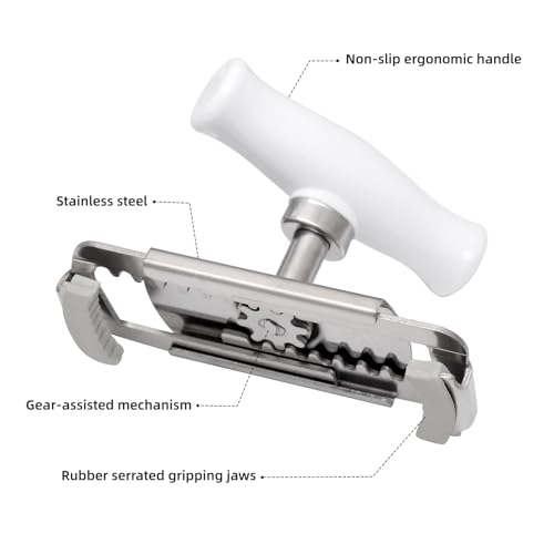 Jar Opener for Weak Hands (4" (with Rubber Grippers) (Pack of 1))