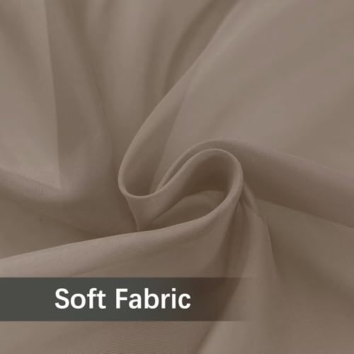Solid Sheer Rod Pocket Curtain Voile Draperies 2 Panels White Beige Black Grey Ivory 52 Inch Width 90 Inch Long 1 Pair for Kitchen Bedroom Children Living Room Yard (Taupe / 52"W x 90"L (Pack of 2))