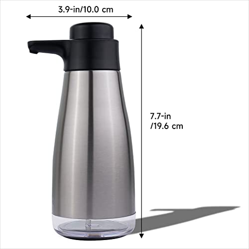 15oz Liquid Soap Dispenser for Dish and Hand Soap Stainless Finish (15 oz / Brushed)