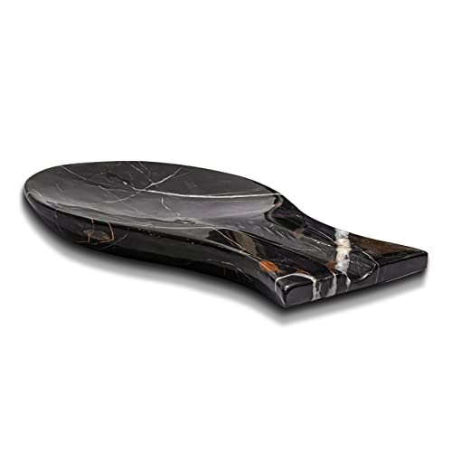 Luxury Handmade Multi Black Marble Spoon Rest for Kitchen Counter (Multi Black)