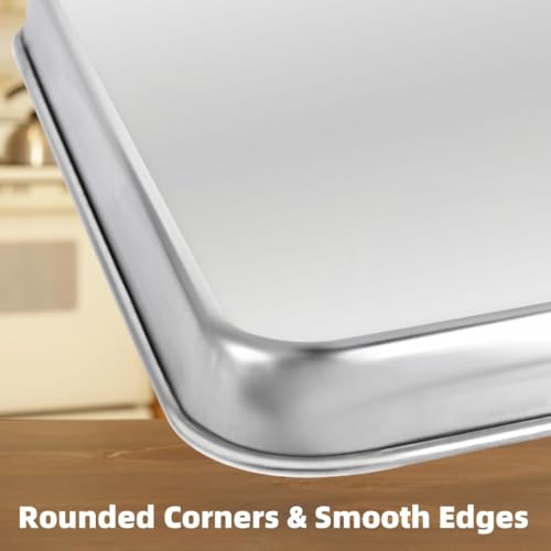 Stainless Steel Baking Sheet Set of 2 (17.5 x 13 x 1.1 Inch, 2 Pack)