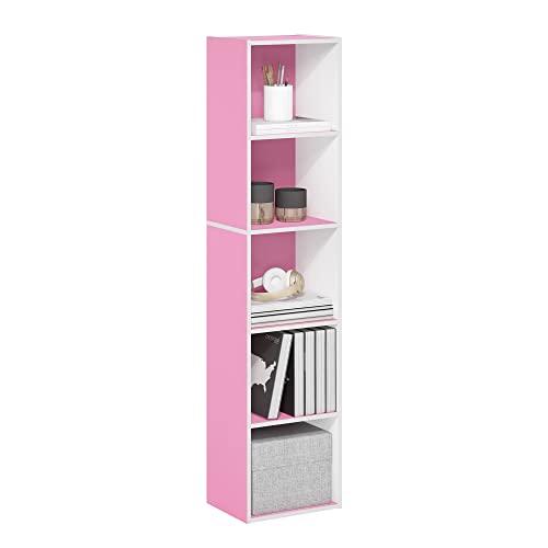 PASIR Book Shelf (White/Pink / 5-Tier Cube)