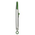 Tongs With Silicone Tips Easy Grip 13” Long Kitchen Tongs Stainless Steel Handle For Cooking (Pesto)