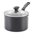 Cookstart DiamondMax Nonstick Straining Saucepan (Black / 3 Quarts)