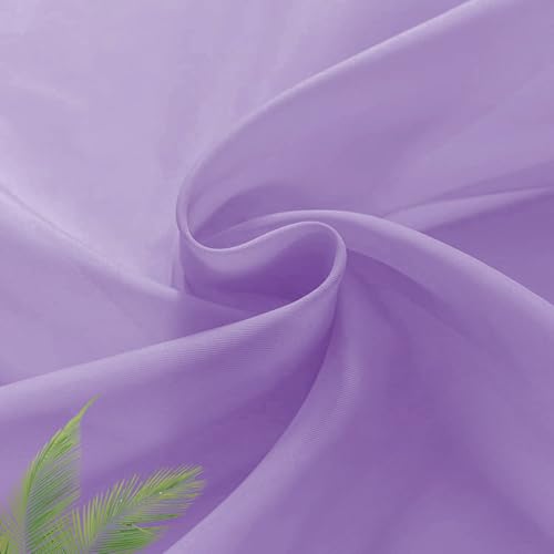 Basic Rod Pocket Sheer Voile Window Curtain Panels Lavender 1 Pair 2 Panels 26 Width 40 Inch Long for Kitchen Bedroom Children Living Room Yard（Lavender (Lavender / 26"W x 40"L (Pack of 2))