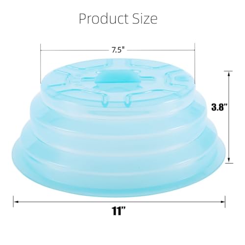 Collapsible Silicone Microwave Plate Cover Splatter Guard (11" / Blue)