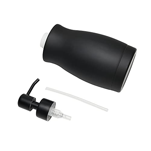 304 Stainless Steel Countertop Black Soap Dispenser Rust Resistant Leak (Black Gel Style)