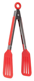 HIC Spring Action Slotted Flipper Kitchen Cooking Serving Food Fish Tongs