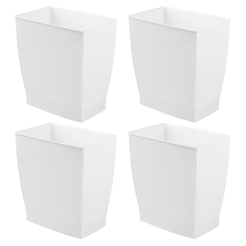Small Plastic Bathroom Trash Can (White / Pack of 4)