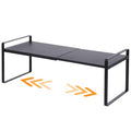Expandable Cabinet Shelf Organizer Riser for Kitchen Pantry Cupboard Under Sink Countertop (8.2''D * 12.2-21.6''W * 7.7''H / Black)