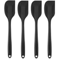 4 Pcs Silicone Cooking Spoons 10.6" Large (Black / Scrapers)