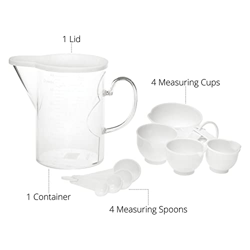 Measuring Cups and Measuring Spoons Set of 10 Pieces (White)
