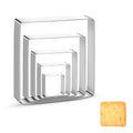 Square Cookie Cutter Sandwich Cutters for Lunchbox Fruit Cutters Vegetable Cutters for Baking DIY X‘mas Birthday Party Decor (Square)