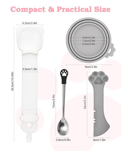 6 PCS Cat Food Can Covers Set (Grey)