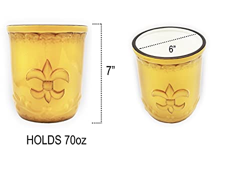 Utensil Holder (Fleur De Lis Yellow)