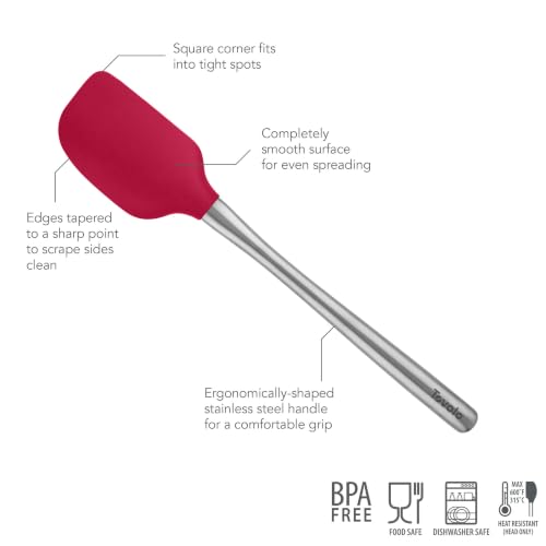 Flex Core Silicone Spatula Metal Handle for Scraping Bowls Mixing and Baking (Viva Magenta / Spatula)