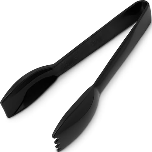 Carly Tongs Plastic Serving Tongs (6.44 Inches / Pack of 1 / Black)