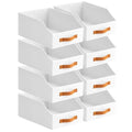Fabric Storage Bins for Organizing (White / 8 Pack)