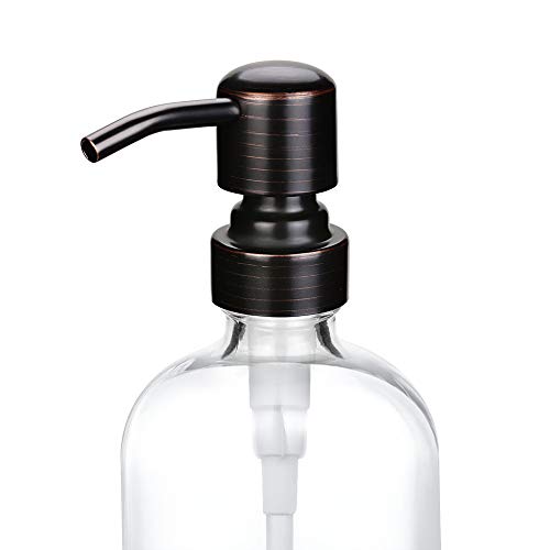 2 Pack Thick Clear Glass Boston Round Bottles (Black and Clear)