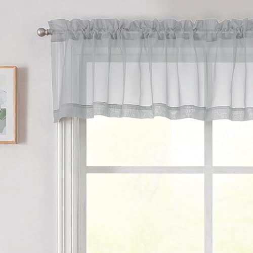 Light Grey Valances for Windows (Light Grey / 42"W x 14"L (Pack of 2))
