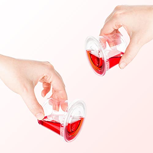 Plastic Portion Cups with Lids 4 oz. & 5.5oz. Combo Pack of 150 Leakproof Jello Cup Mini Containers for Salad Dressing Sauce Condiment Snack Souffle and Salsa (150 sets - 4oz. & 5.5oz.)