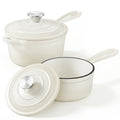 1Qt& 2Qt Saucepan Set (Cream White / 1+2 Quarts)