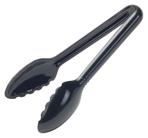 6" Black Curved Serving Tongs (6" / Curve / Black)