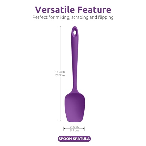 Silicone Spoon Spatula Set of 3 (Purple)