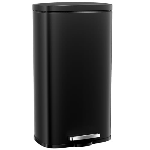 8 Gallon Step Kitchen Trash Can (30L / Black)