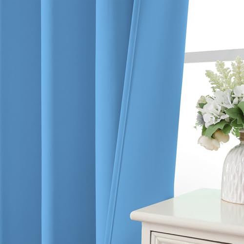 Light Blue Blackout Curtains Customize (Light Blue / Customsize)