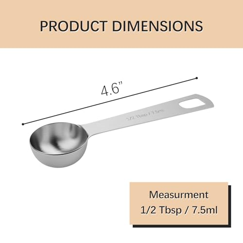 1PCS 1/2Tbsp(1.5tsp, 7.5ml) Measuring Spoon, Stainless Steel Teaspoon (1/2tbsp)
