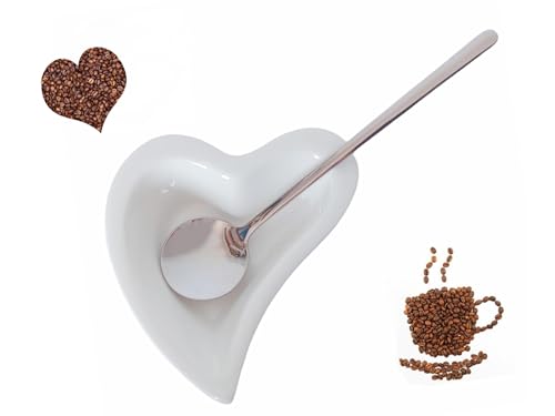 Coffee Spoon and Rest for Coffee Bar Accessories (White)