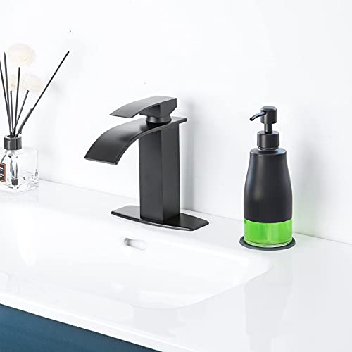 Black Soap Dispenser with Coaster and Stickers (Matte Black)