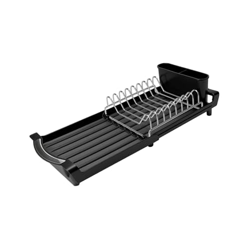 Dish Drying Rack Compact Expandable (Black / Single)