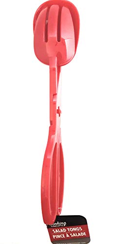 Red Plastic Salad Tongs