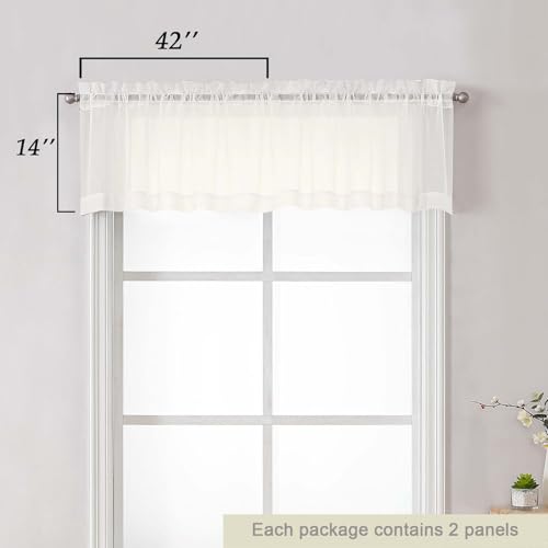 Ivory Valances for Windows (Ivory / 42"W x 14"L (Pack of 2))