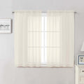 Cream Sheer Curtains 48 Inch Length 2 Pcs (Cream / 42"W x 48"L (Pack of 2))