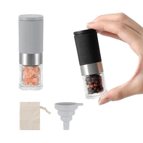Mini Salt Pepper Grinder Set (Gray)