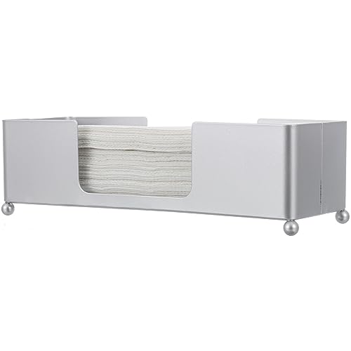 Modern Silver Tone Metal Tabletop Folded Paper Towel Dispenser (Silver)
