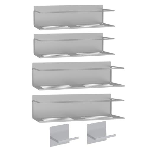 Magnetic Spice Rack For Refrigerator (4 Pack / Grey)